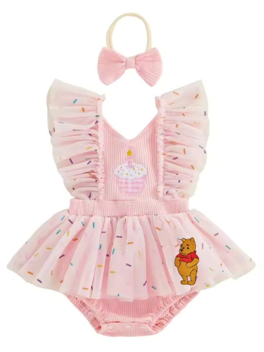 Winnie the Pooh Dress Outfit First Birthday Clothes Pooh Romper Smash Cake